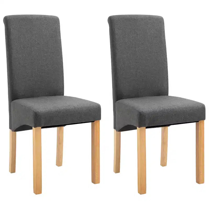 CLIHOME Chaises de salle à manger modernes, chaises ergonomiques rembourrées en tissu doux avec pieds en bois robustes Chaises d'appoint (Lot de 2)