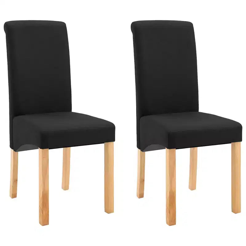 CLIHOME Chaises de salle à manger modernes, chaises ergonomiques rembourrées en tissu doux avec pieds en bois robustes Chaises d'appoint (Lot de 2)