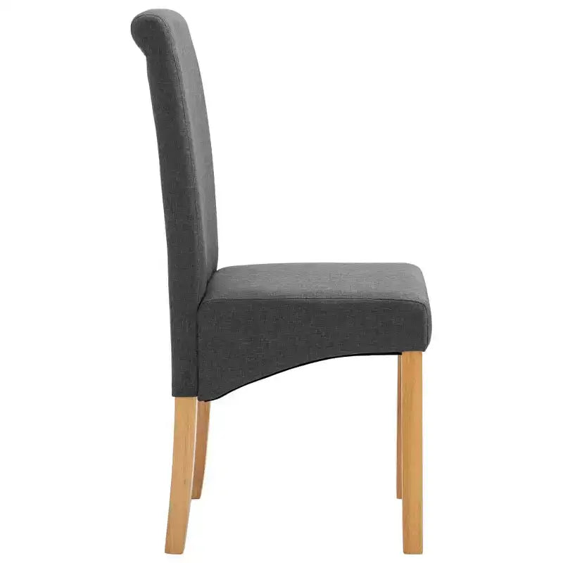 CLIHOME Chaises de salle à manger modernes, chaises ergonomiques rembourrées en tissu doux avec pieds en bois robustes Chaises d'appoint (Lot de 2)