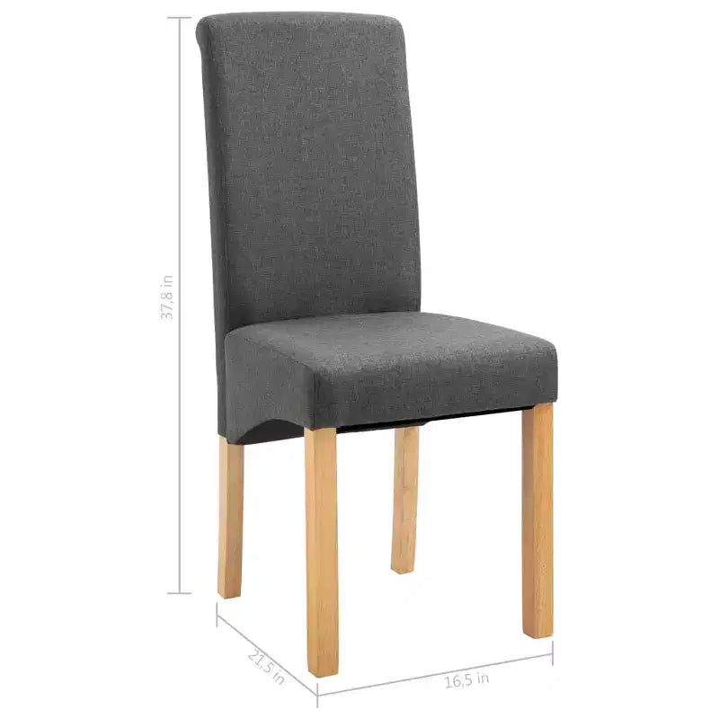CLIHOME Chaises de salle à manger modernes, chaises ergonomiques rembourrées en tissu doux avec pieds en bois robustes Chaises d'appoint (Lot de 2)