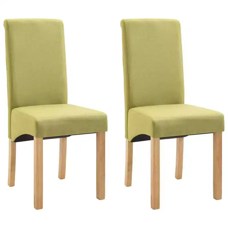 CLIHOME Chaises de salle à manger modernes, chaises ergonomiques rembourrées en tissu doux avec pieds en bois robustes Chaises d'appoint (Lot de 2)