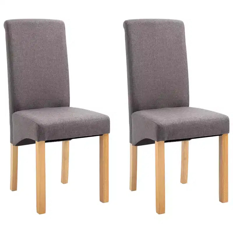 CLIHOME Chaises de salle à manger modernes, chaises ergonomiques rembourrées en tissu doux avec pieds en bois robustes Chaises d'appoint (Lot de 2)