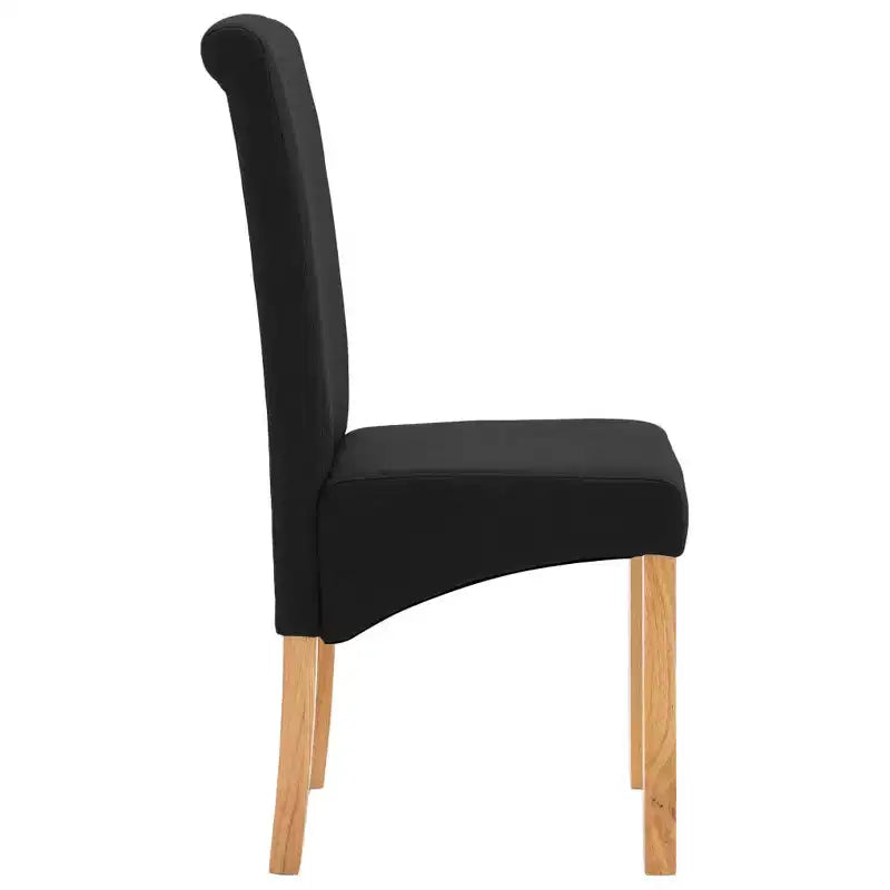 CLIHOME Chaises de salle à manger modernes, chaises ergonomiques rembourrées en tissu doux avec pieds en bois robustes Chaises d'appoint (Lot de 2)