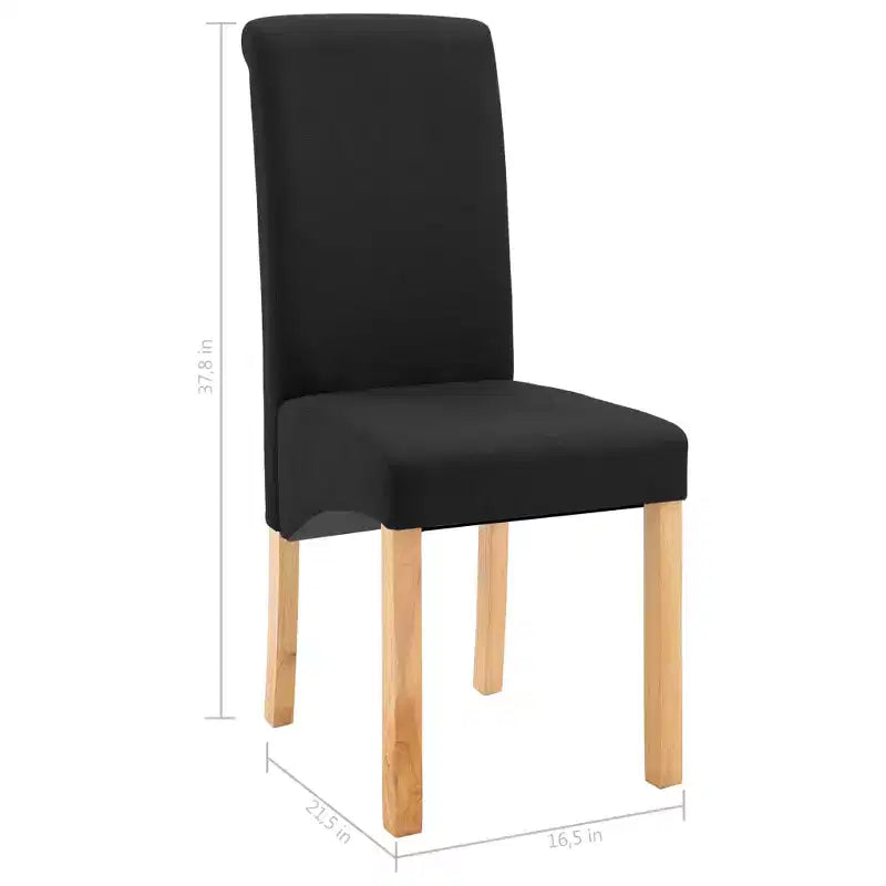 CLIHOME Chaises de salle à manger modernes, chaises ergonomiques rembourrées en tissu doux avec pieds en bois robustes Chaises d'appoint (Lot de 2)