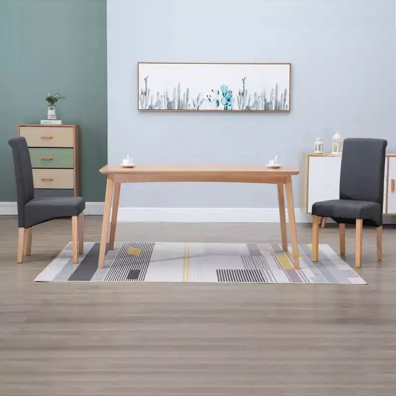 CLIHOME Chaises de salle à manger modernes, chaises ergonomiques rembourrées en tissu doux avec pieds en bois robustes Chaises d'appoint (Lot de 2)
