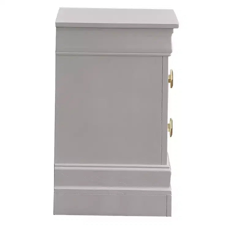 Table de chevet Passion Furniture Veron blanc perle à 2 tiroirs de 53,34 cm de large