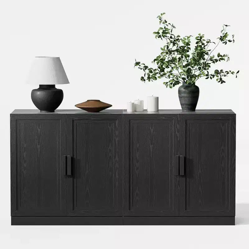 PexFix Buffet de Salle à Manger 157,5 cm L x 78,7 cm H, Meuble de Rangement de Cuisine de Ferme avec Étagères Réglables pour Cuisine, Salle à Manger, Salon, Noir