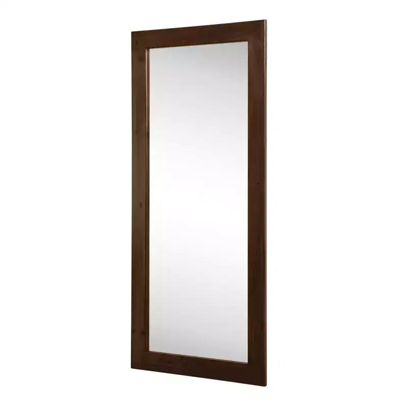 Miroir pleine longueur MAYEERTY en bois massif, bord droit, angle droit, arche noire 71x35x1in sans support