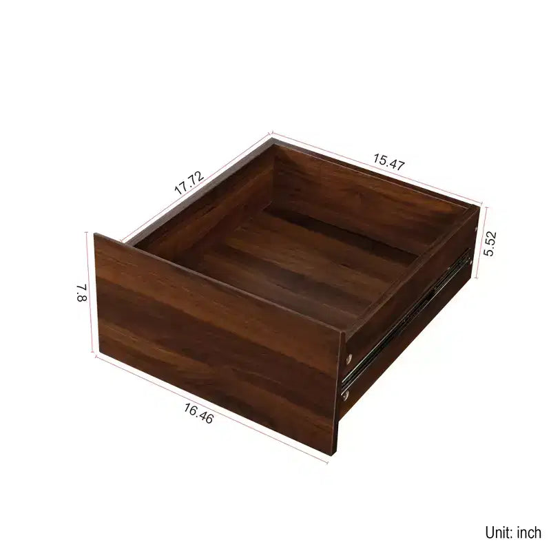 Bureau extensible GDFStudio Seryn en bois rustique avec tiroirs et étagères ouvertes