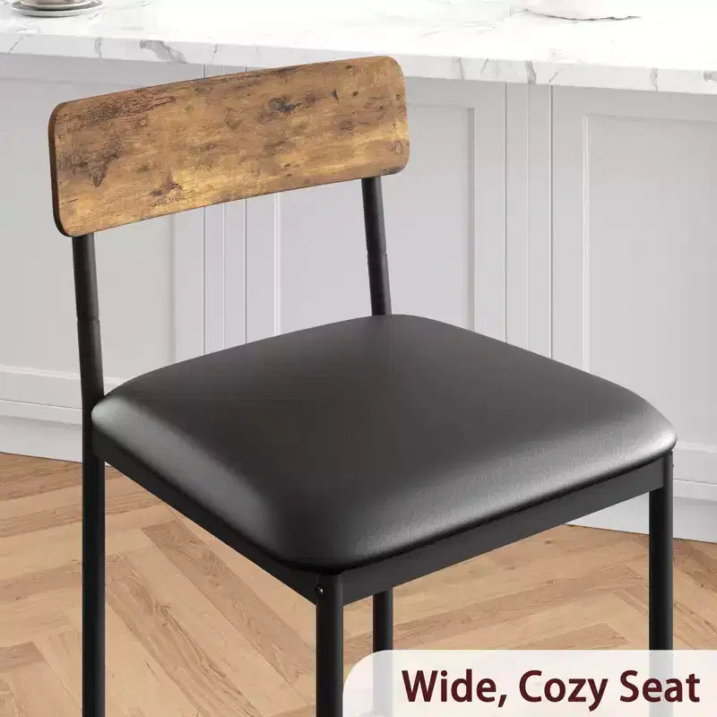 Lot de 6 tabourets de bar, tabourets de bar de cuisine avec repose-pieds, chaises de bar rembourrées avec dossier, tabourets de bar hauteur comptoir pour bar de comptoir, montage facile