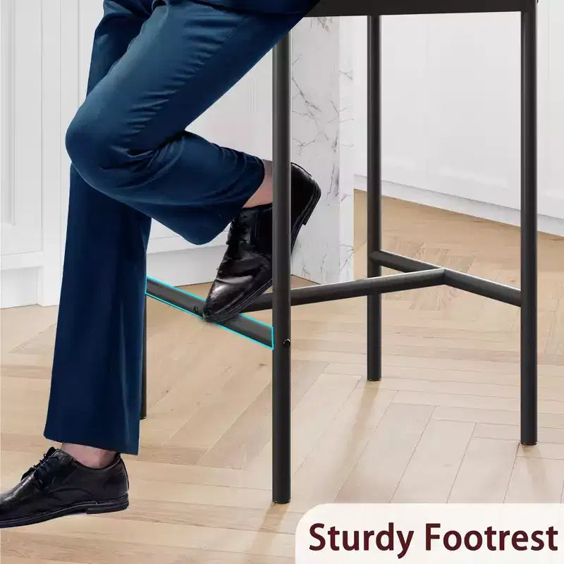 Lot de 6 tabourets de bar, tabourets de bar de cuisine avec repose-pieds, chaises de bar rembourrées avec dossier, tabourets de bar hauteur comptoir pour bar de comptoir, montage facile