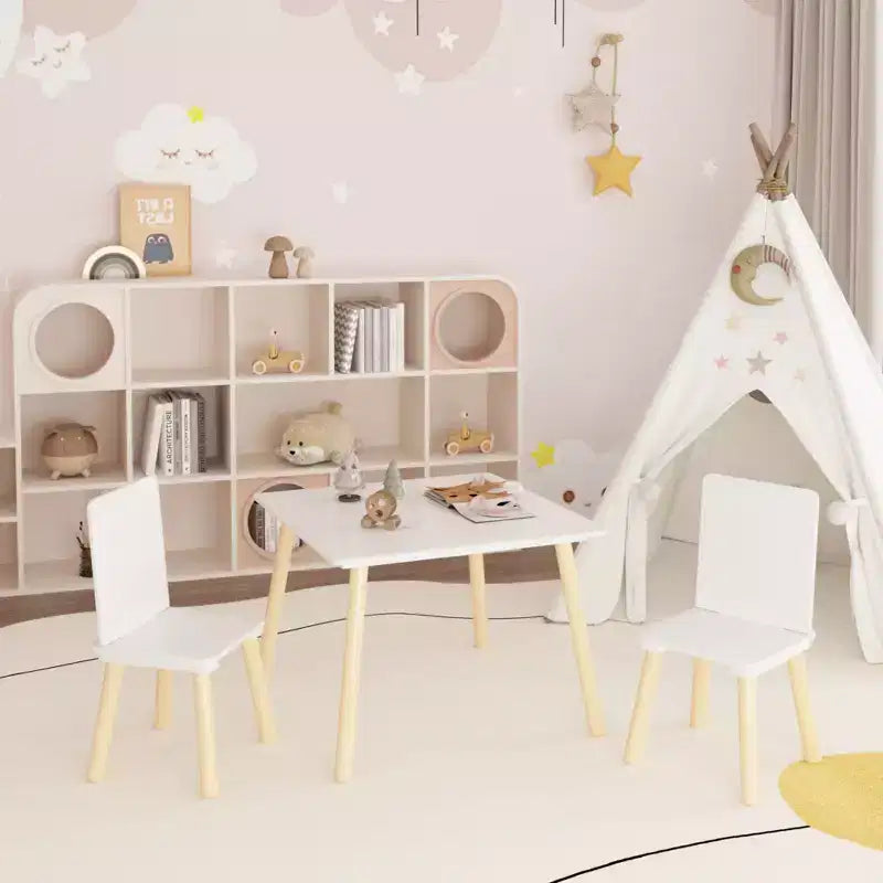 Ensemble table et chaises pour enfants, ensemble de table et 2 chaises pour enfants pour la crèche et les salles de classe, mobilier de chambre d'enfant