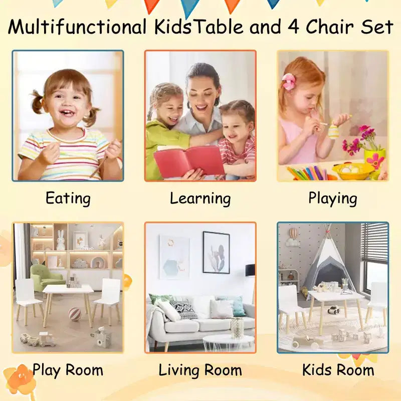 Ensemble table et chaises pour enfants, ensemble de table et 2 chaises pour enfants pour la crèche et les salles de classe, mobilier de chambre d'enfant