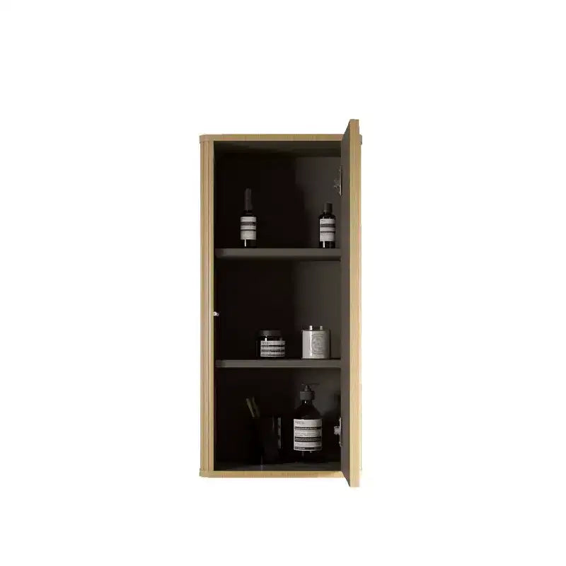 Meuble de Salle de Bain Mural à Rayures Okak Chic, Armoire de Rangement Suspendue avec 3 Étagères, Meuble Haut pour Salle de Bain, Chambre et Salon