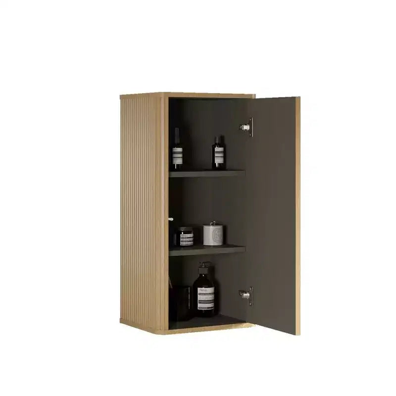 Meuble de Salle de Bain Mural à Rayures Okak Chic, Armoire de Rangement Suspendue avec 3 Étagères, Meuble Haut pour Salle de Bain, Chambre et Salon