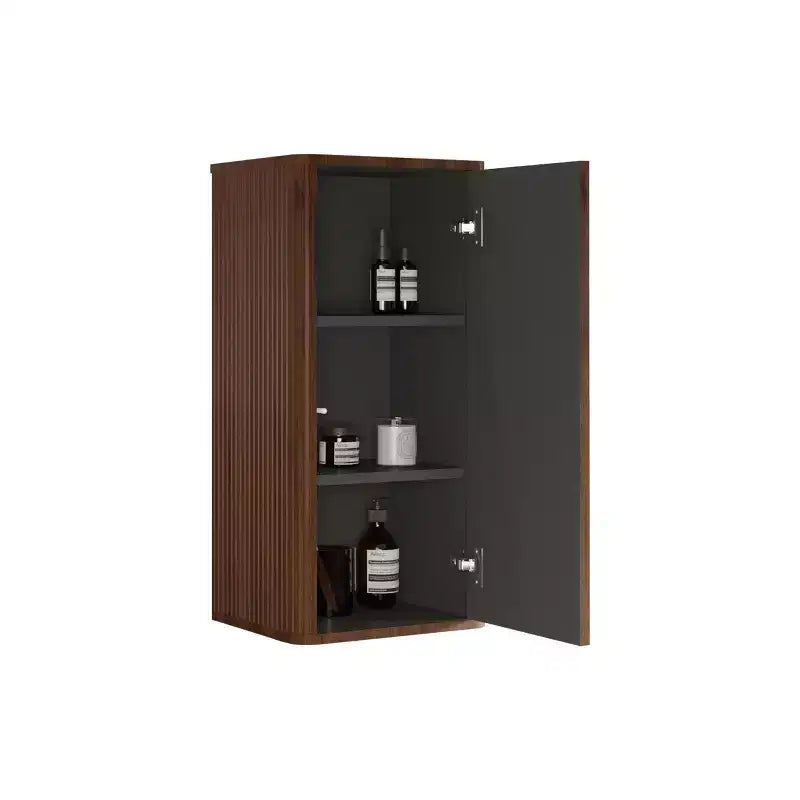 Meuble de Salle de Bain Mural à Rayures Okak Chic, Armoire de Rangement Suspendue avec 3 Étagères, Meuble Haut pour Salle de Bain, Chambre et Salon