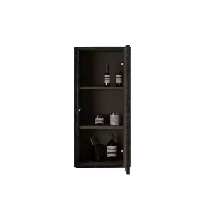 Meuble de Salle de Bain Mural à Rayures Okak Chic, Armoire de Rangement Suspendue avec 3 Étagères, Meuble Haut pour Salle de Bain, Chambre et Salon