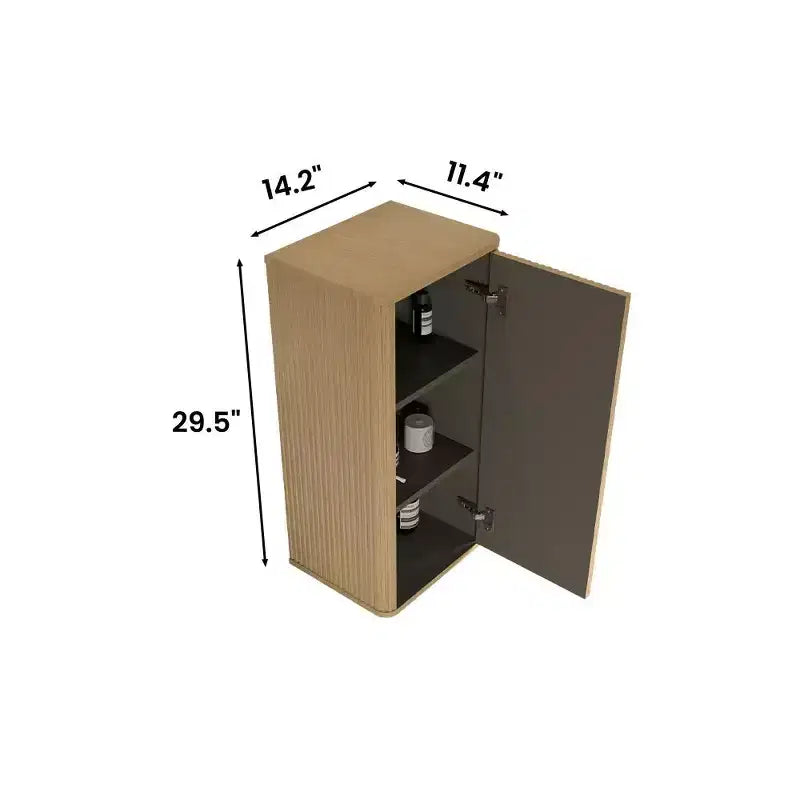 Meuble de Salle de Bain Mural à Rayures Okak Chic, Armoire de Rangement Suspendue avec 3 Étagères, Meuble Haut pour Salle de Bain, Chambre et Salon