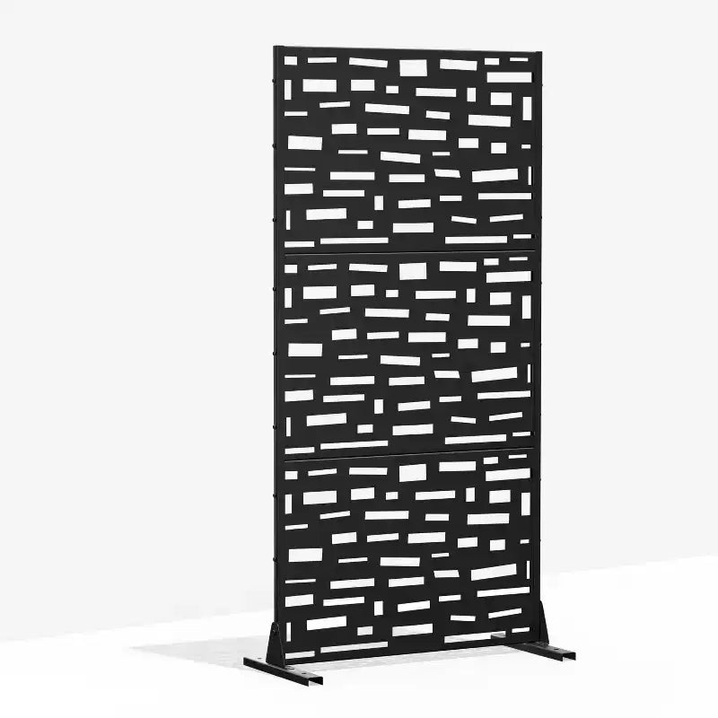 Séparateur de pièce rectangulaire MAYEERTY de 72 pouces avec cadre galvanisé pour jardin, patio extérieur, noir