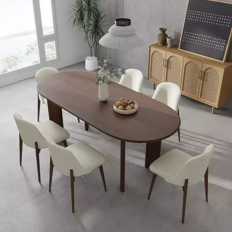 MAYEERTY 67 Table à manger ovale en bois pour 4 à 6 personnes, table de cuisine et de salle à manger moderne de style champêtre