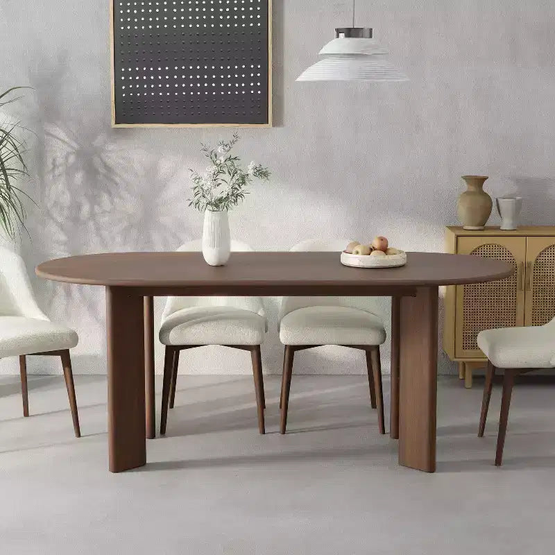 MAYEERTY 67 Table à manger ovale en bois pour 4 à 6 personnes, table de cuisine et de salle à manger moderne de style champêtre