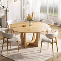 MAYEERTY 42 Wood Round Dining Table for 4, Farmhouse Modern Kitchen & Dining Room Table