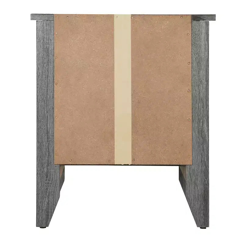 Table de chevet grise HomeStock 24x21x18 Table de nuit compacte contemporaine avec finition lisse, espace de rangement et design moderne élégant