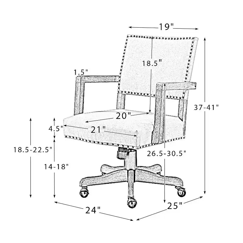 Fauteuil de bureau moderne Debora pour salon et bureau avec garnitures cloutées | KARAT HOME