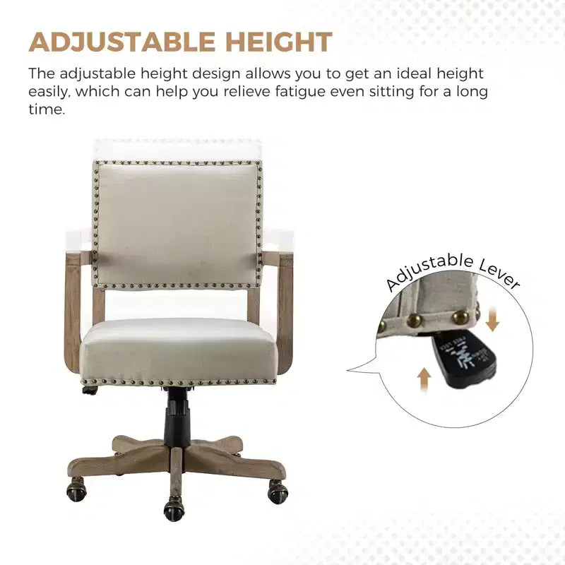 Fauteuil de bureau moderne Debora pour salon et bureau avec garnitures cloutées | KARAT HOME