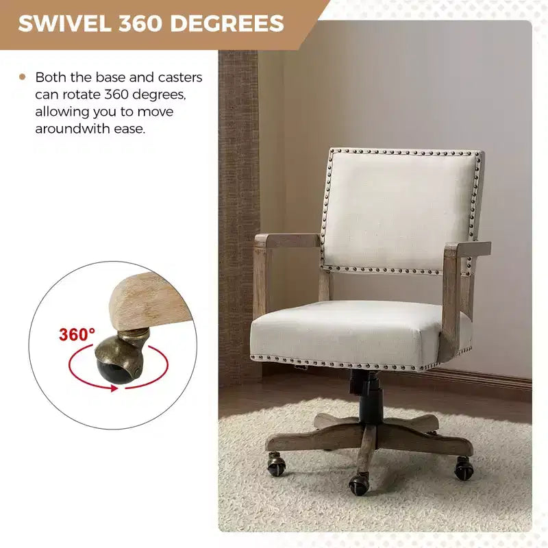 Fauteuil de bureau moderne Debora pour salon et bureau avec garnitures cloutées | KARAT HOME
