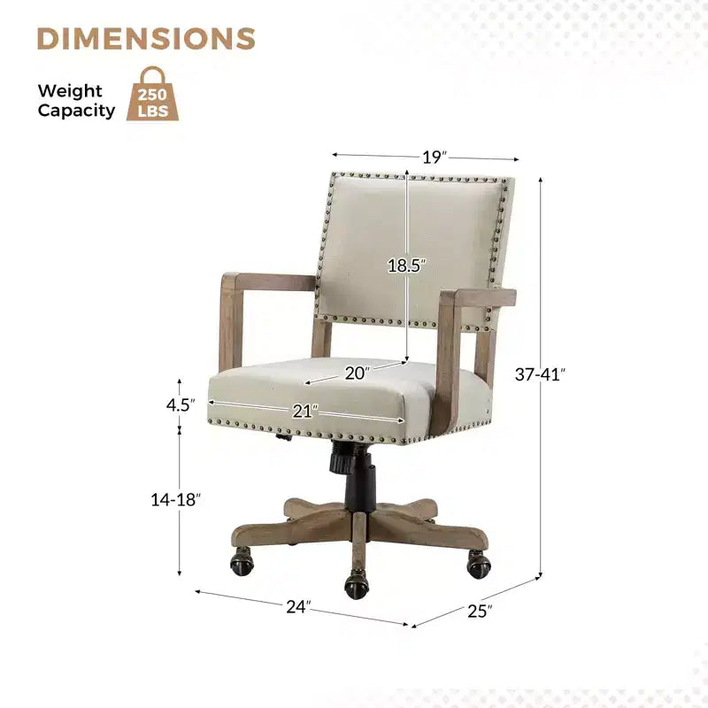 Fauteuil de bureau moderne Debora pour salon et bureau avec garnitures cloutées | KARAT HOME