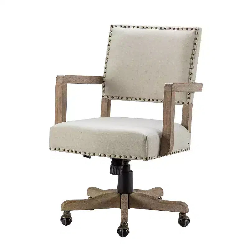 Fauteuil de bureau moderne Debora pour salon et bureau avec garnitures cloutées | KARAT HOME