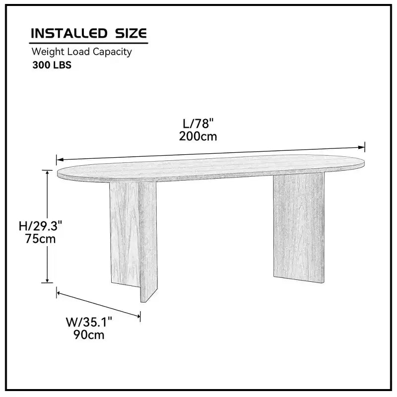 Table à manger ovale Homy Casa, finition bois noir, pièce maîtresse moderne et minimaliste