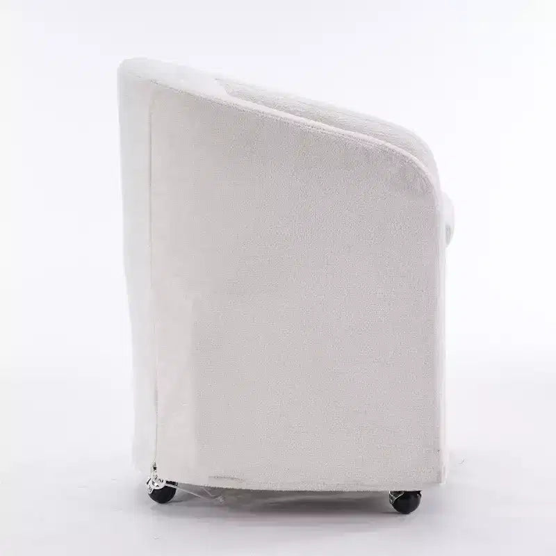 Fauteuil d'appoint pivotant moderne Homy Casa en chenille avec dossier arrondi et base à 360°, pour salon ou chambre à coucher, beige