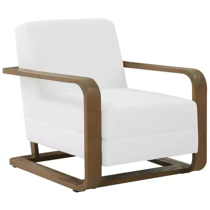Fauteuil d'appoint avec cadre en bois Jayshaw - SFV5107 - Blanc/Marron - Safavieh Couture