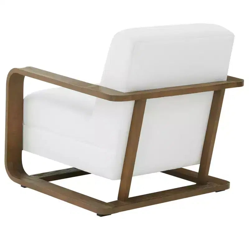 Fauteuil d'appoint avec cadre en bois Jayshaw - SFV5107 - Blanc/Marron - Safavieh Couture