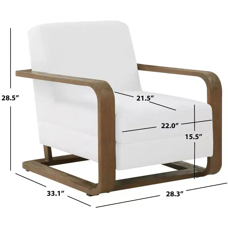 Fauteuil d'appoint avec cadre en bois Jayshaw - SFV5107 - Blanc/Marron - Safavieh Couture