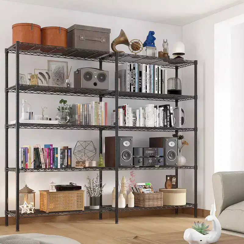 Karl Home Étagère de rangement en acier à 5 niveaux réglable en hauteur, unité de rayonnage robuste