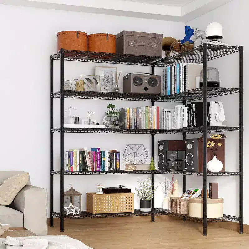 Karl Home Étagère de rangement en acier à 5 niveaux réglable en hauteur, unité de rayonnage robuste