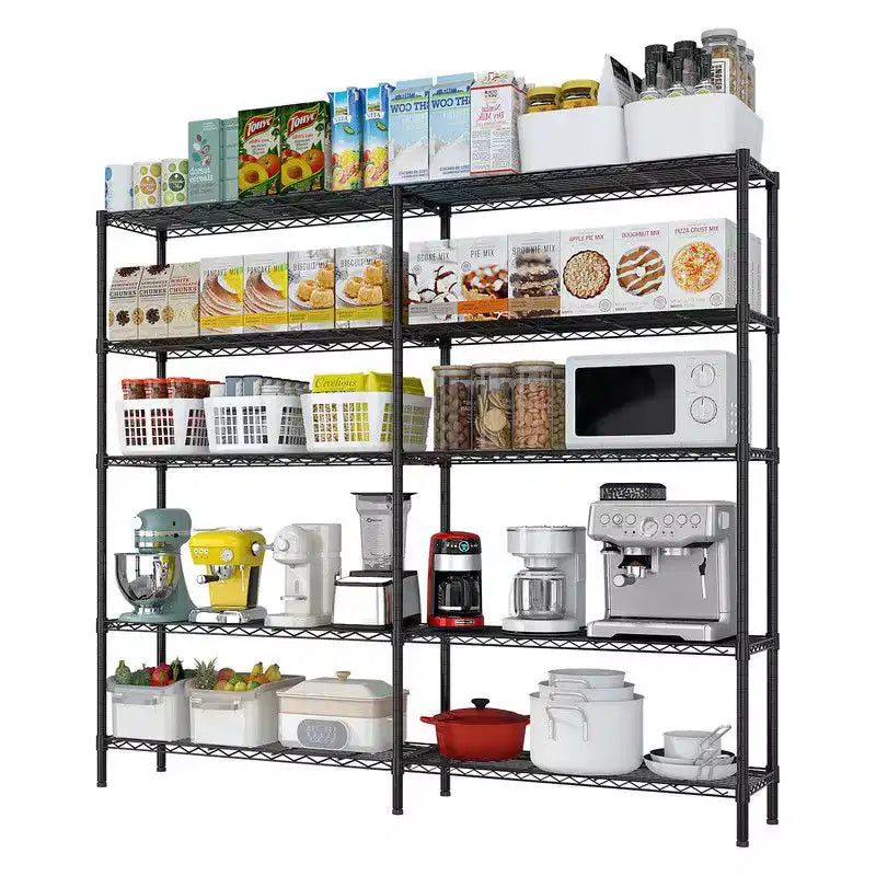 Karl Home Étagère de rangement en acier à 5 niveaux réglable en hauteur, unité de rayonnage robuste