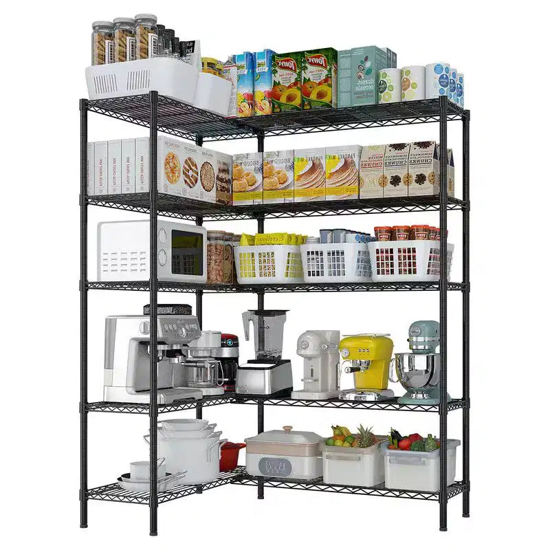 Karl Home Étagère de rangement en acier à 5 niveaux réglable en hauteur, unité de rayonnage robuste
