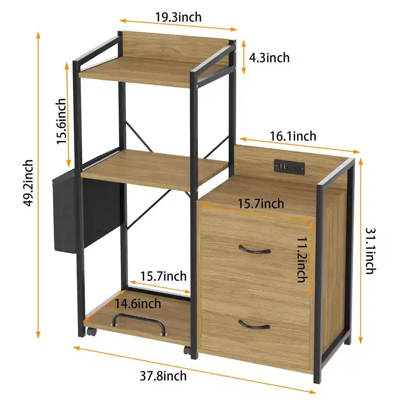 TROPOW Meuble de classement à 2 tiroirs, Rangement de bureau, Convient aux documents de format Lettre/Légal/A4 (1-pack)