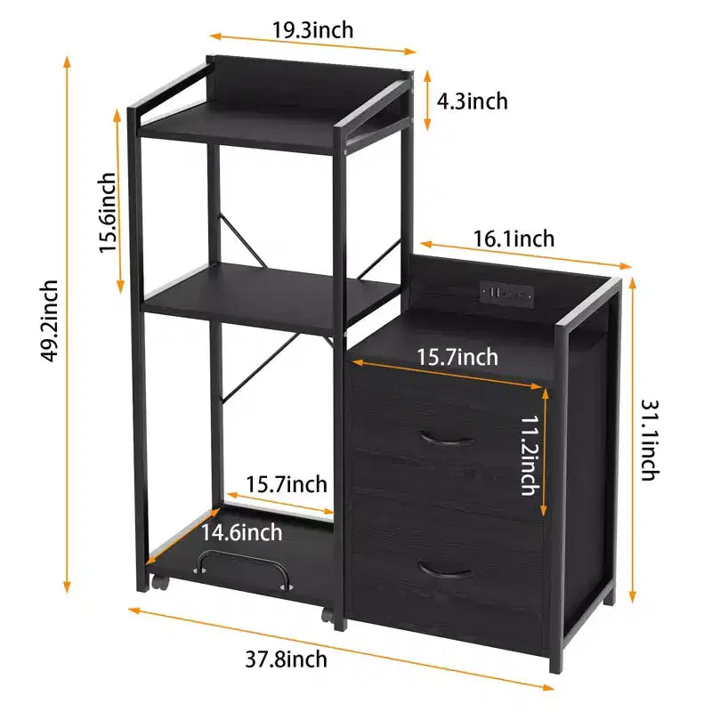 TROPOW Meuble de classement à 2 tiroirs, Rangement de bureau, Convient aux documents de format Lettre/Légal/A4 (1-pack)