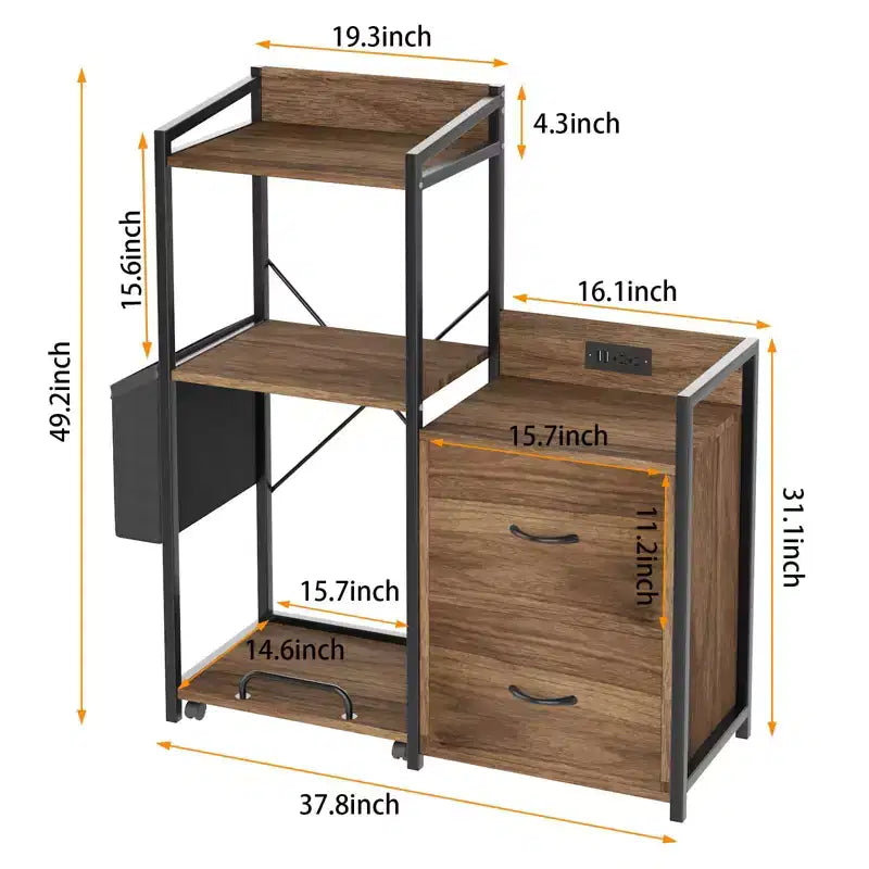 TROPOW Meuble de classement à 2 tiroirs, Rangement de bureau, Convient aux documents de format Lettre/Légal/A4 (1-pack)
