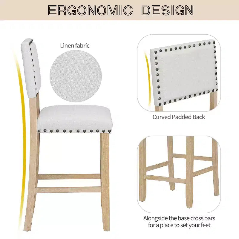 Ensemble de salle à manger GDFStudio Mark 5 pièces hauteur comptoir avec table élégante et chaises rembourrées