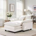 EHMKNP Oversized Chenille Accent Chair with Ottoman