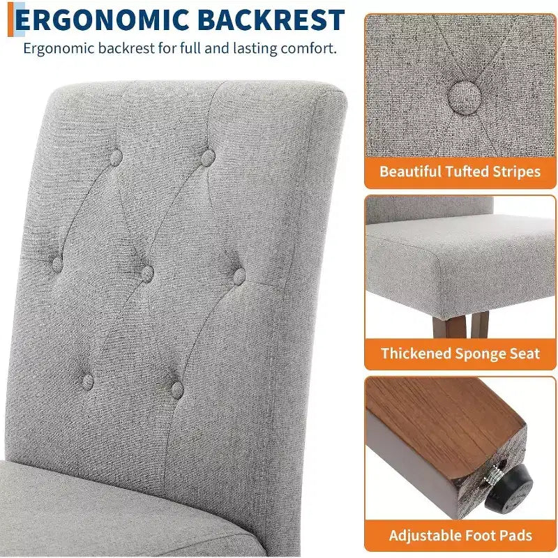 Acekool – Lot de 6 Chaises Lavables – Sièges en Lin de 56 cm de Large avec Cadre en Acier, Sauge pour Petits Espaces & Réunions