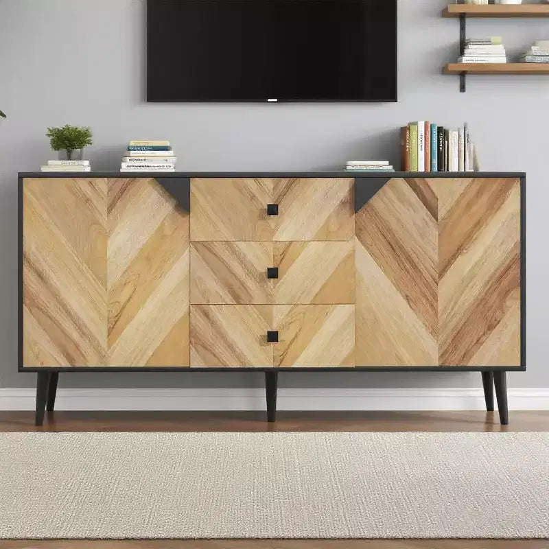 Acekool 55.1 Buffet de rangement contemporain, bahut avec tiroirs et portes, meuble d'appoint pour salle à manger, entrée