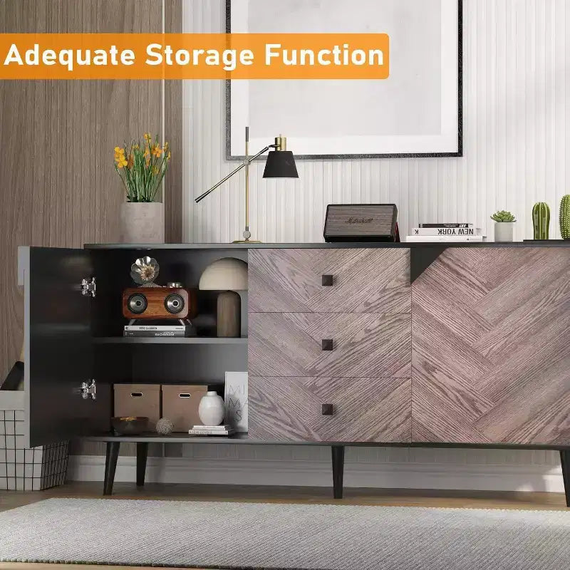Acekool 55.1 Buffet de rangement contemporain, bahut avec tiroirs et portes, meuble d'appoint pour salle à manger, entrée
