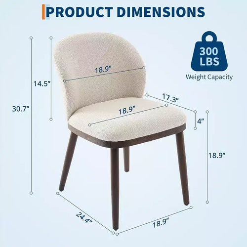 Acekool Lot de 2 chaises rétro - Assises en cuir PU avec structure en acier, dossiers aspect noyer, crème pour petits espaces